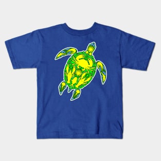 Sea Turtle Reef Marine Life Abstract Symbol Tattoo Style Kids T-Shirt